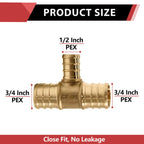 25-PACK EFIELD Pex 3/4" x 3/4" x 1/2" Reducing Tee(PEX1807076-25)