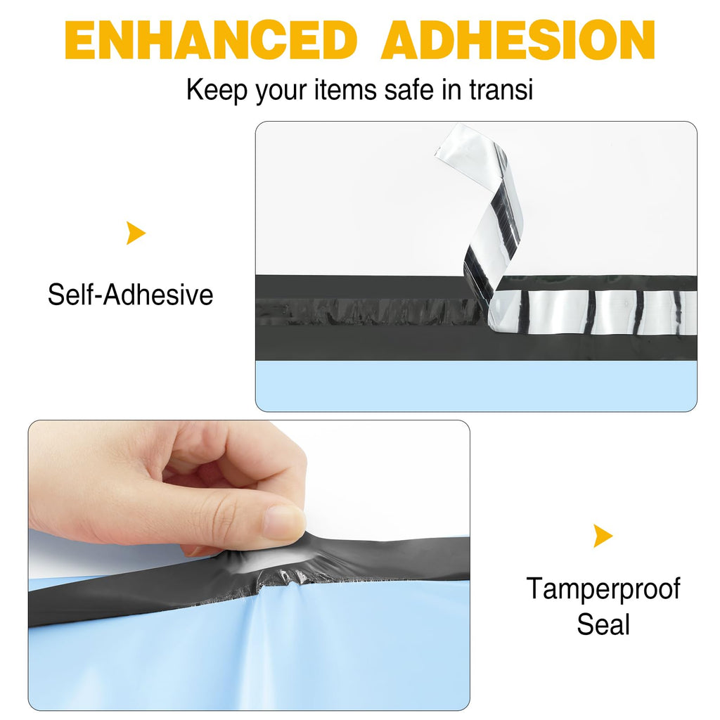 Light Blue Large Poly Mailers 24x24 for Clothes, Business, 50pcs