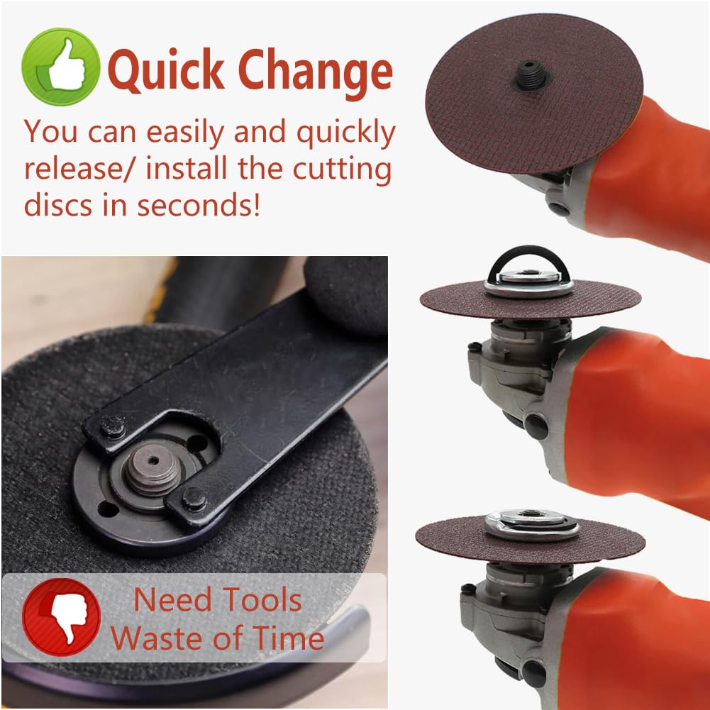 2Pcs Quick Change Angle Grinder Flange Nuts Locking Nut 5/8-11 Inch Thread