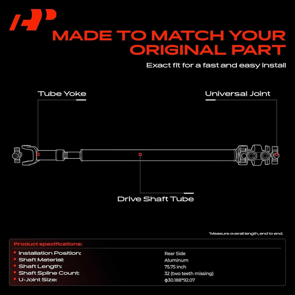 A-Premium Rear Drive Shaft Assembly Compatible with Chevrolet, GMC