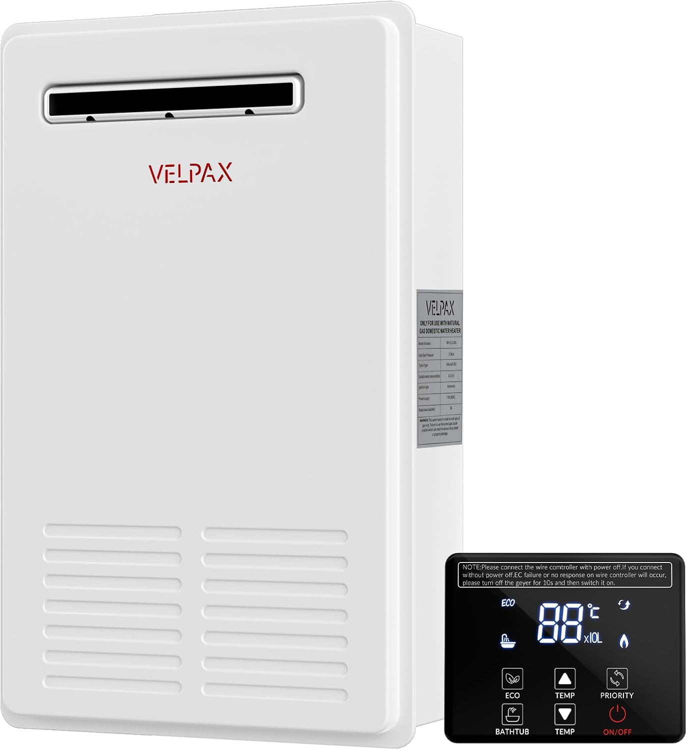 Propane Tankless Water Heater Outdoor,5.26GPM 20L Outdoor,Instant Hot Propane Gas Water Heater with Celsius Digital