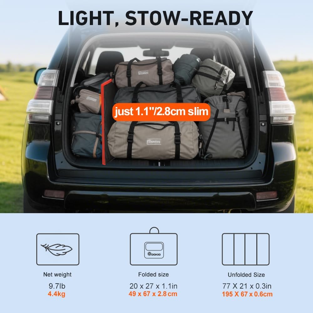 200W Portable Foldable Solar Panel Kit for 12V Battery Charging | Folds to 20 x 27 in and weighs 9.7 lb; includes