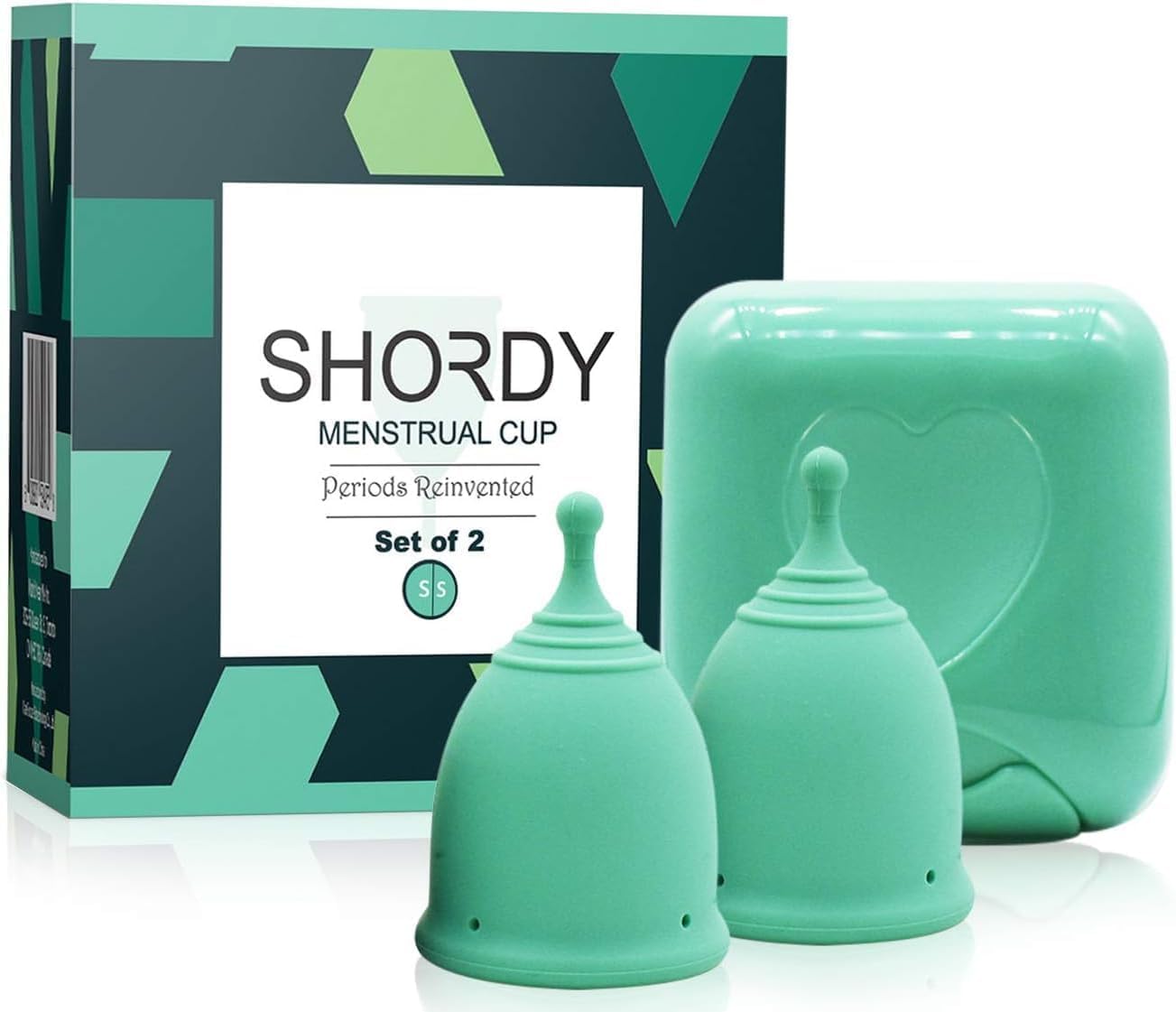 Reusable Menstrual Cup (Small) Set of 2 with Mini Box, 100% Soft Silicone, Coupe Menstruelle, Safe Period Cup, Light