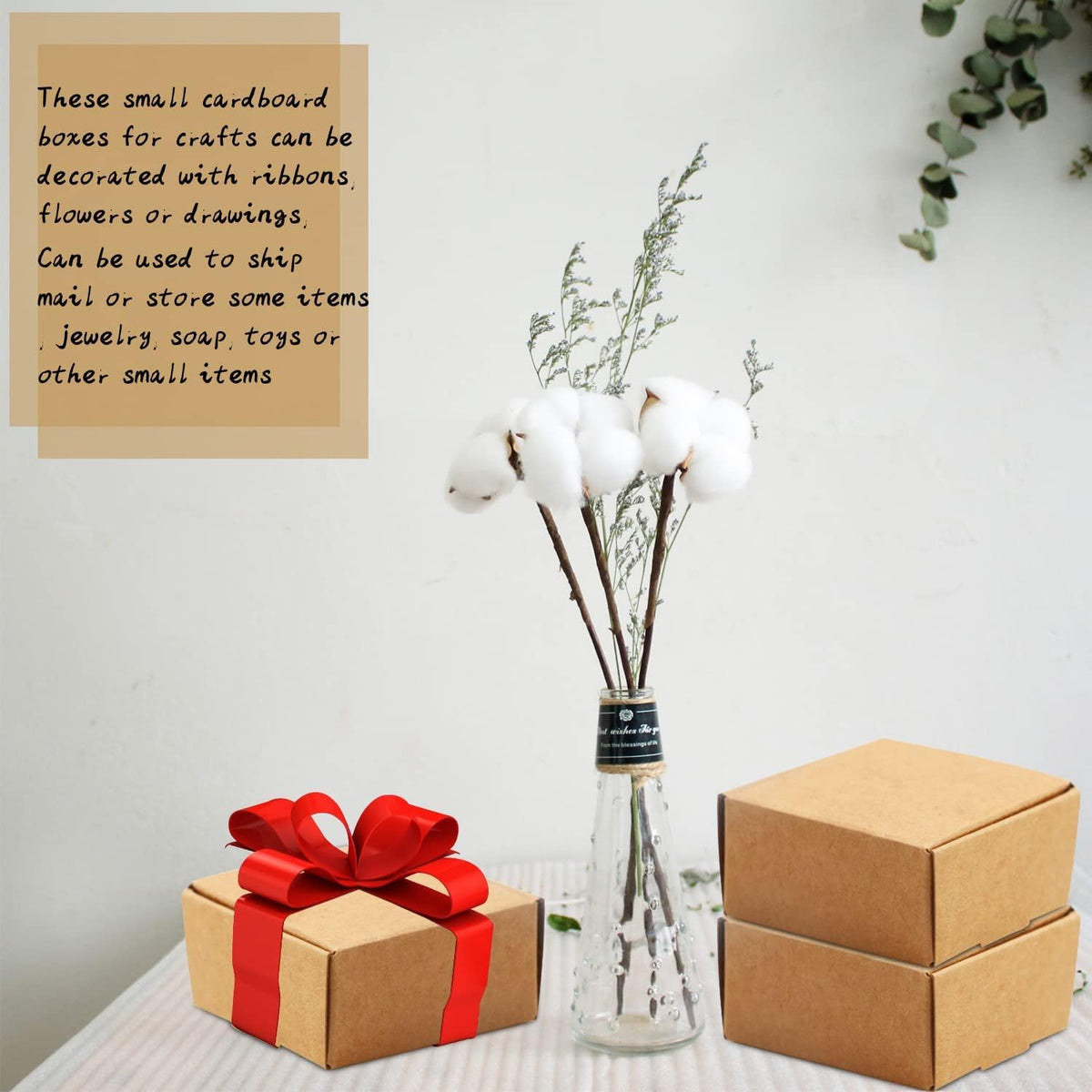 100 Pack Mini Gift Boxes, 2.16 x 2.16 x 0.98 Inches