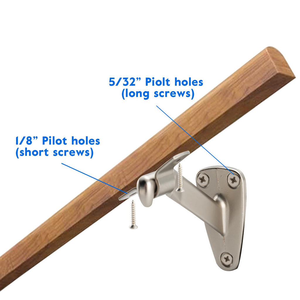 Handrail Bracket for Stairs, Satin Nickel, 6 Pack