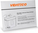 VidaTeco Paper Shredder Lubricant Sheets, 24-Pack, Shredder Oil Sheets