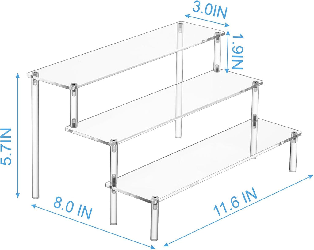 Large Acrylic Display Risers, Perfume Stand Organizer, Clear Acrylic Shelf Risers for Display Stands for Food
