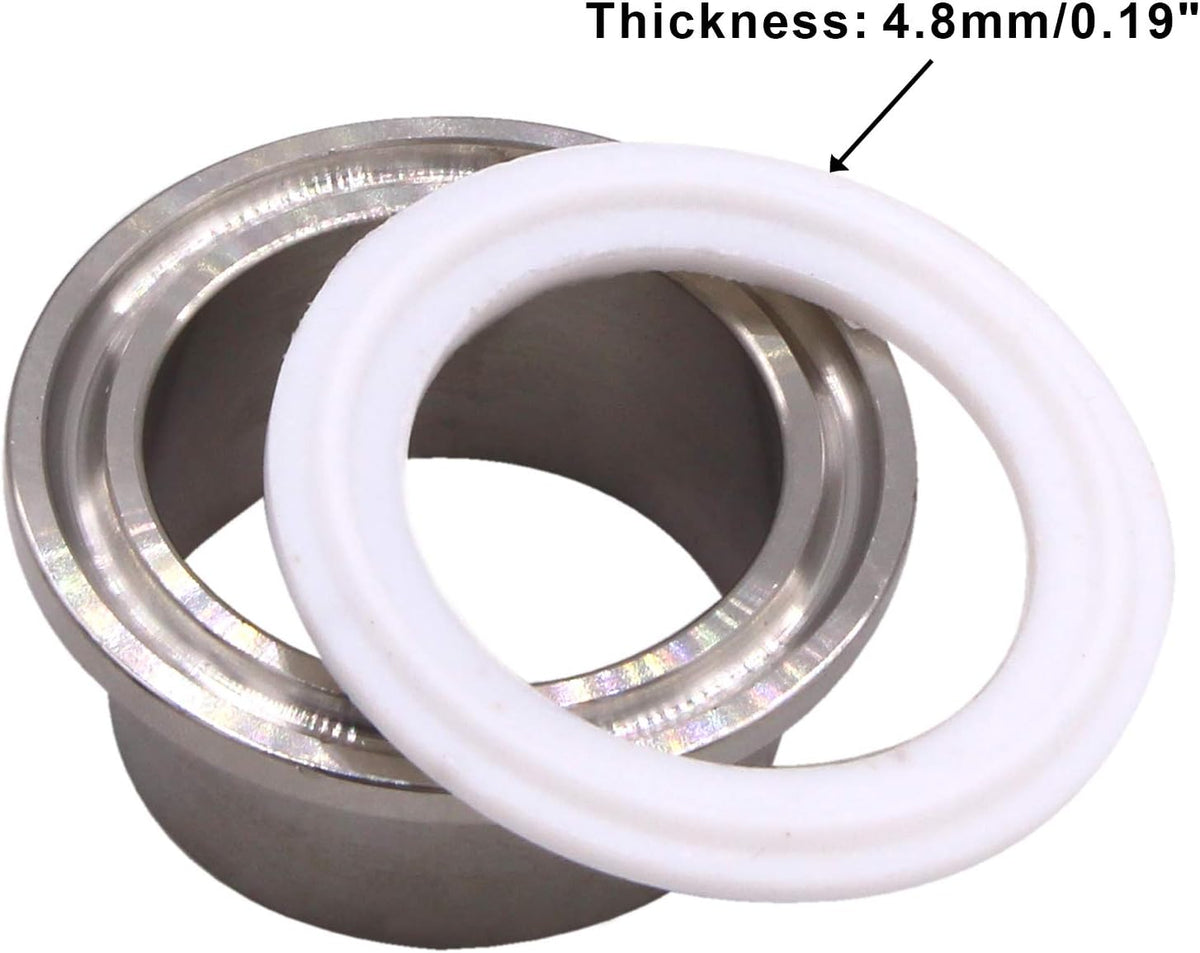 DERNORD PTFE (Teflon) Tri-Clamp Gasket O-Ring - 1.5 Inch Style Fits OD 50.5MM Sanitary Pipe Weld Ferrule (Pack of 20)