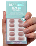 Press On Nails, Short Square Nude Fake Nails, 32Pcs Full Kit
