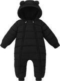 Baby Snowsuit Toddler Girl Clothes Cute Hooded Double Zipper Boys Winter Coat Unisex Romper for Infant