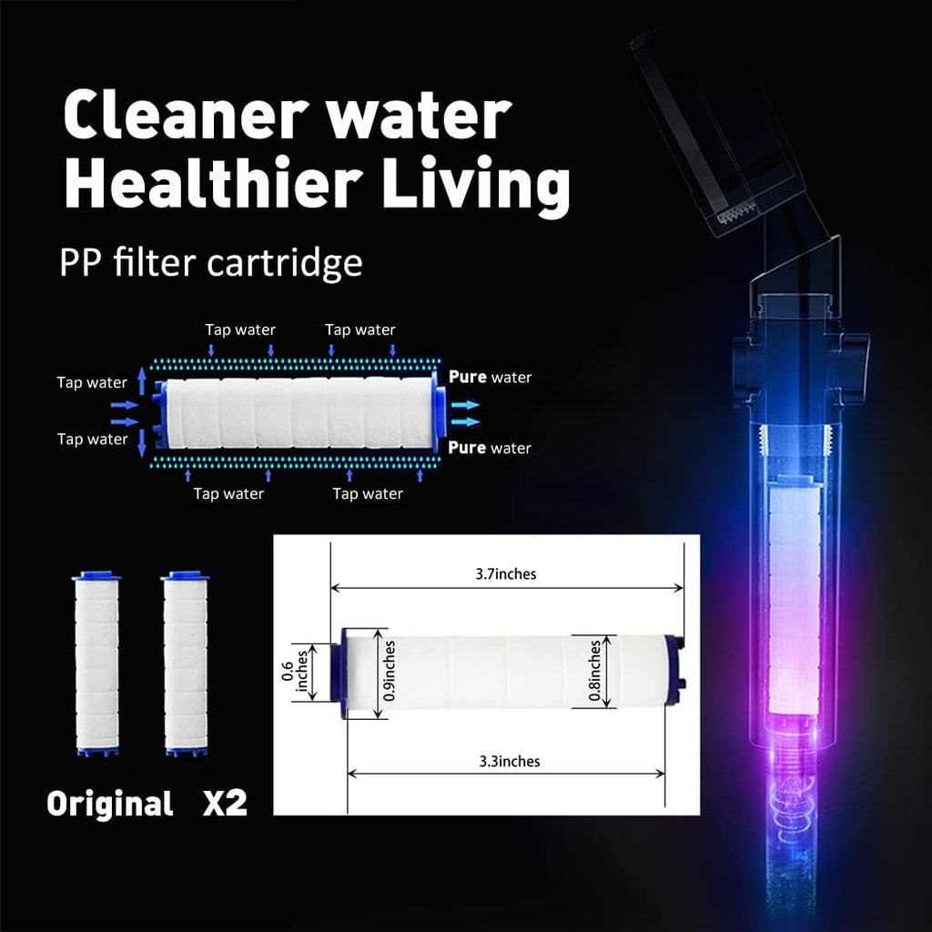 ANTOWER High Pressure Handheld Showerhead with filters Vortex hydro jet Turbo Propeller 360 Degrees Rotating Easy