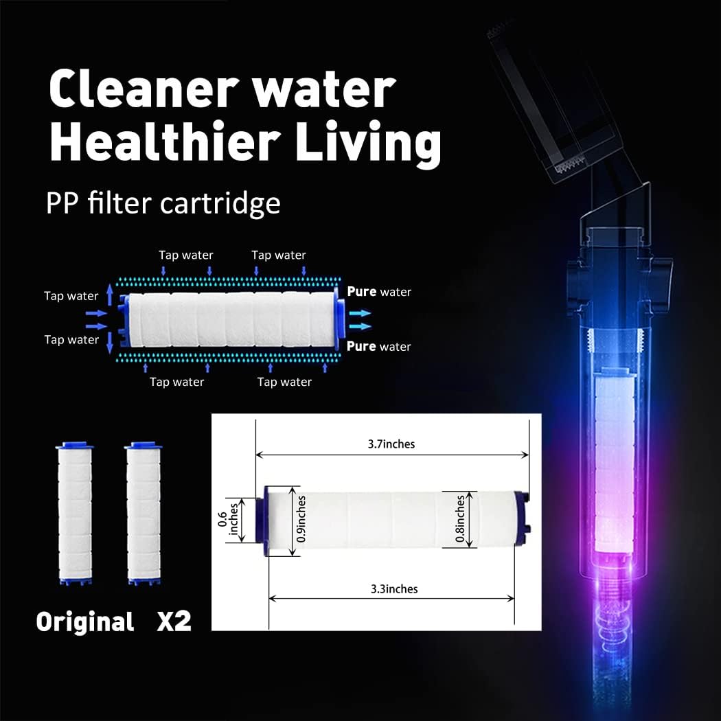 ANTOWER High Pressure Handheld Showerhead with filters Vortex hydro jet Turbo Propeller 360 Degrees Rotating Easy