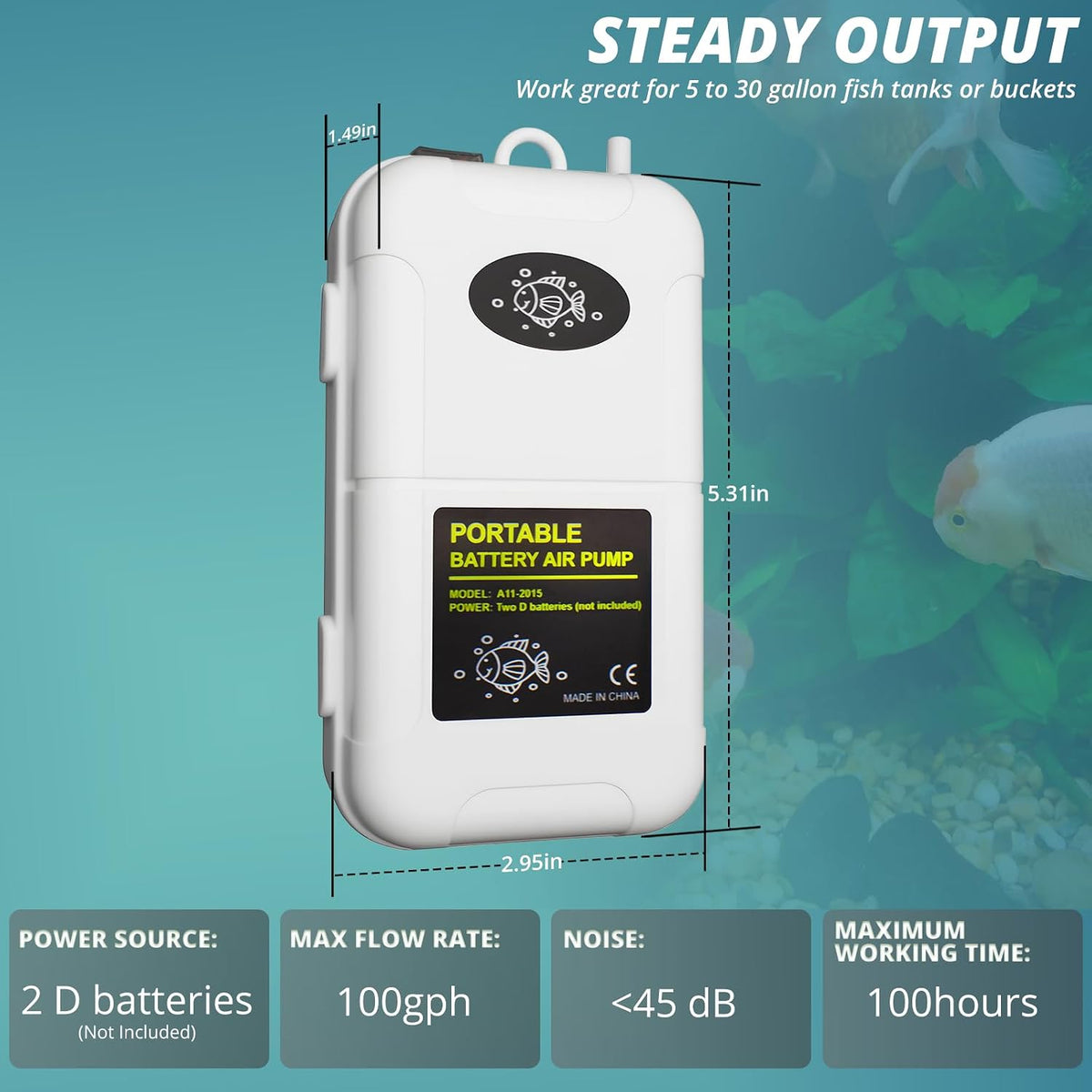 Mini Aquarium Battery Air Pump for Fish Tanks