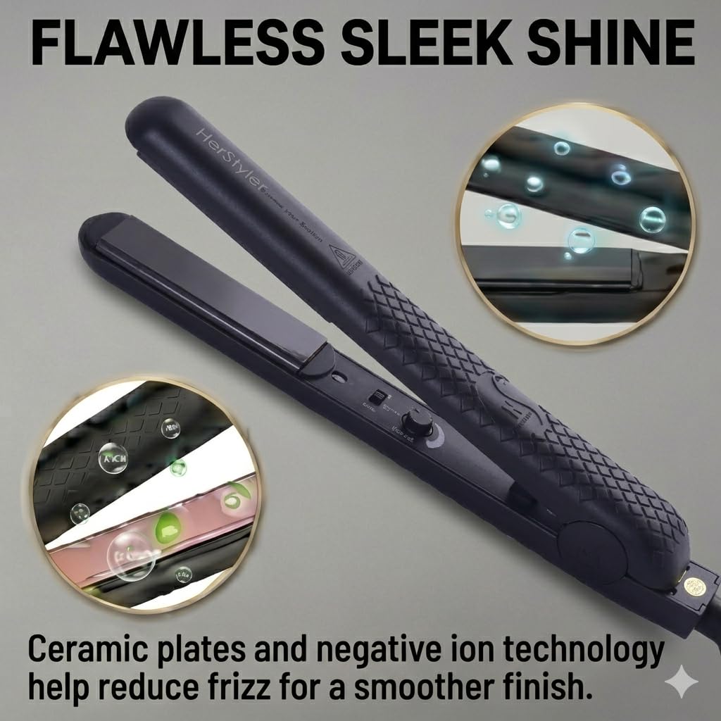 Ceramic Flat Iron & Curling Wand Set - 3 Interchangeable Barrels