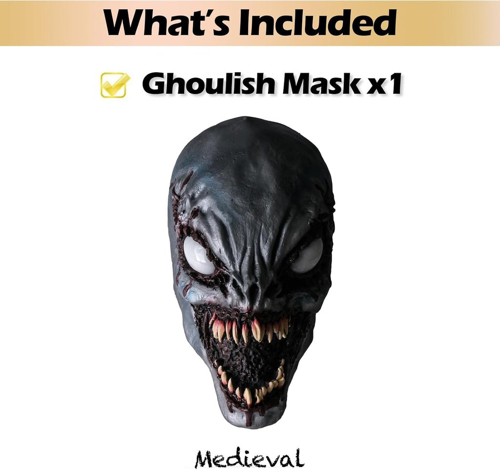 Ghoulish LED Light Up Latex Mask Full Head Demon Monster Halloween Costume | realistic scary horror monster texture