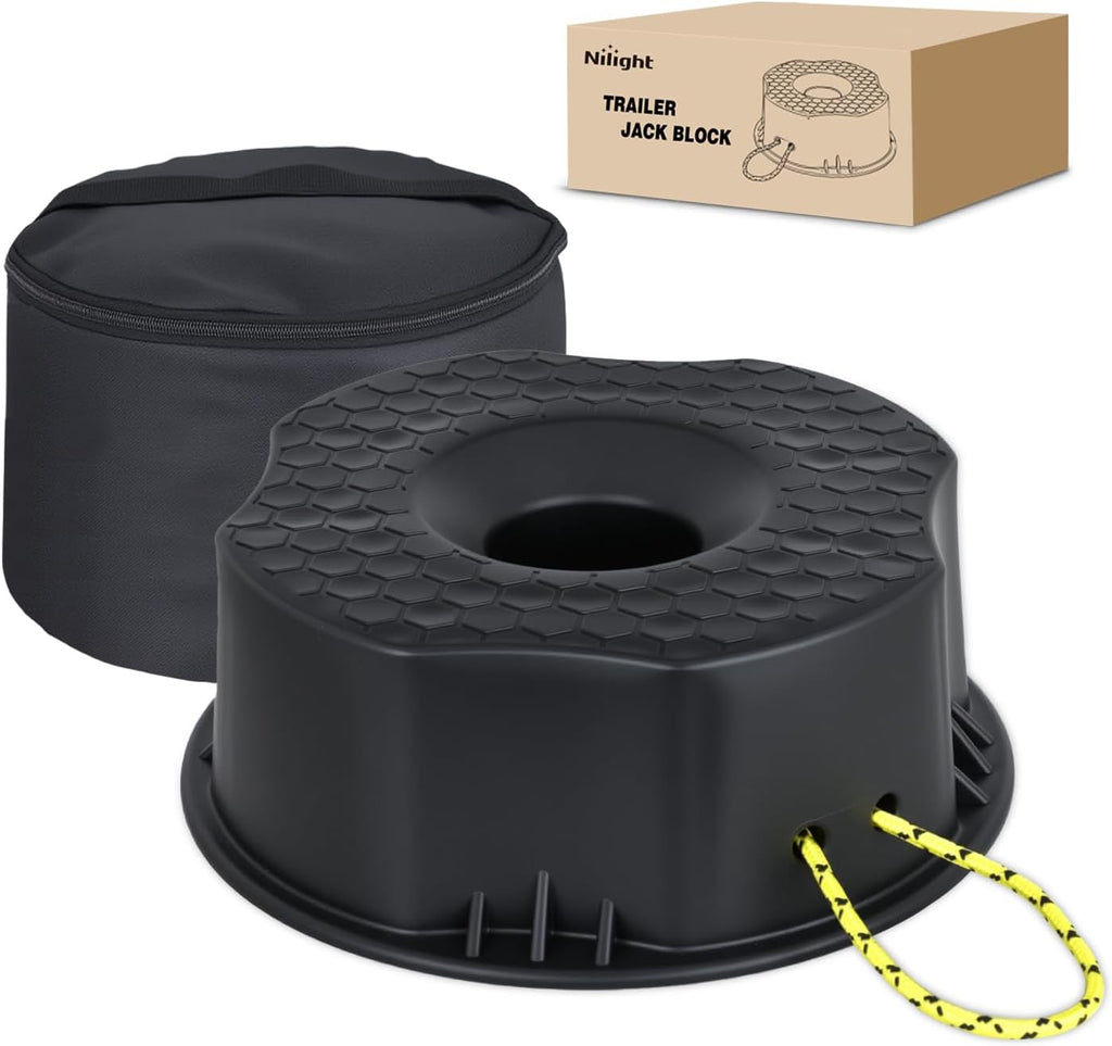 Trailer Jack Block RV Camper Stabilizer Leveling Blocks 10000lb 1PC | Heavy Duty RV Leveling Block for Travel Trailer