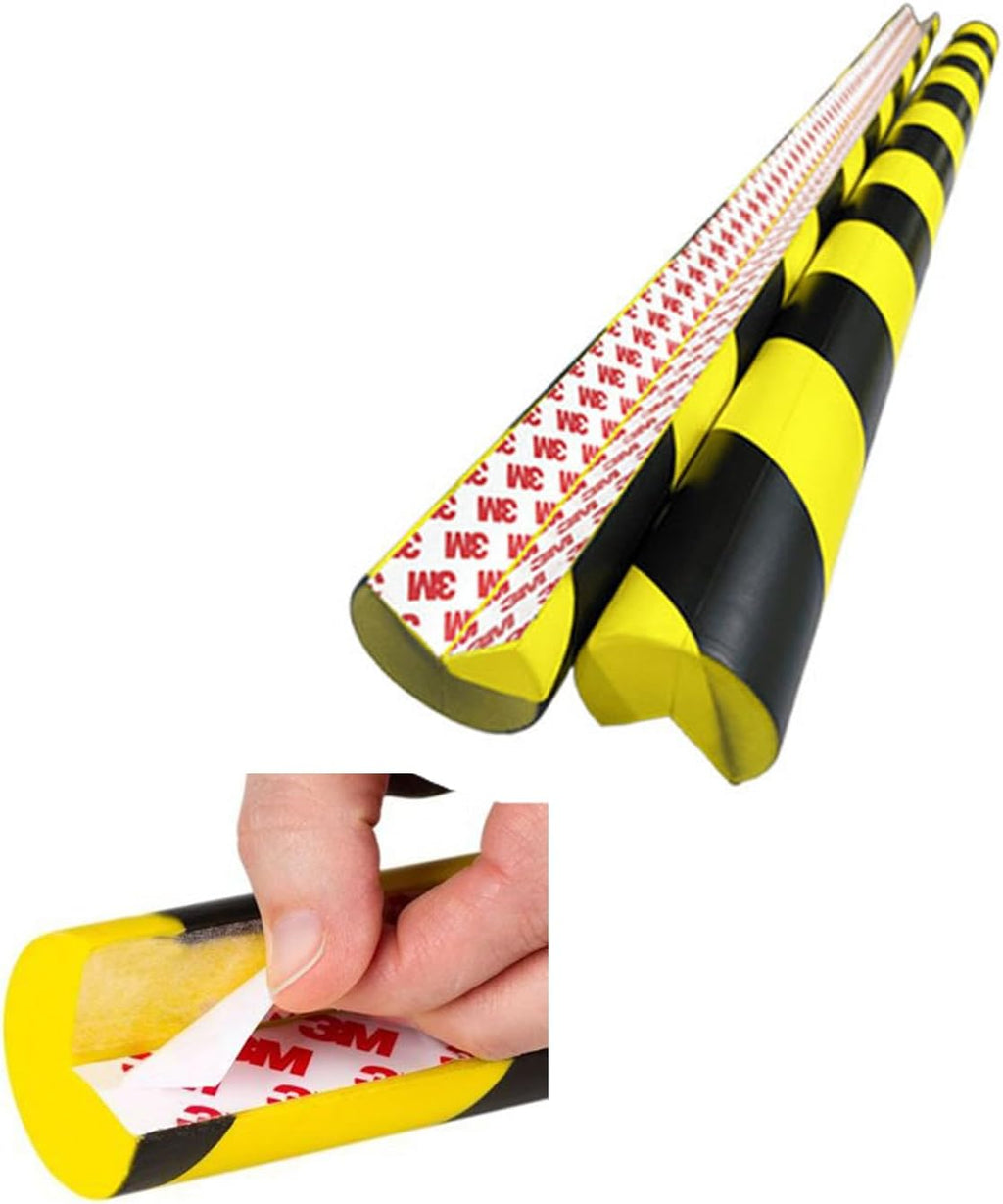 L-Shaped/Circular Edge Protector – 19" Durable Polyurethane Foam, High-Visibility Yellow/Black Stripes & Corner