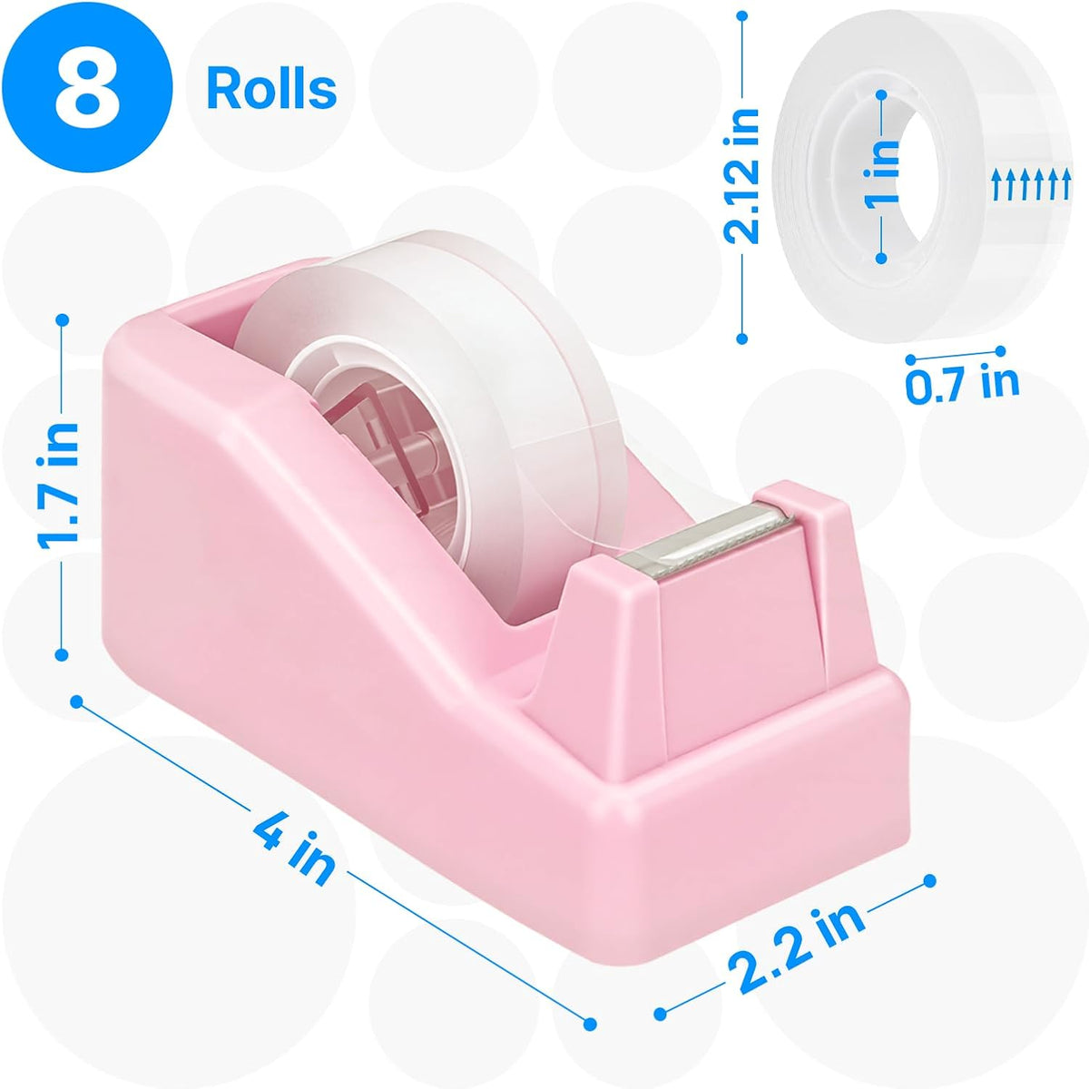 Lightweight Desktop Tape Dispenser, Pink, 1 Pack