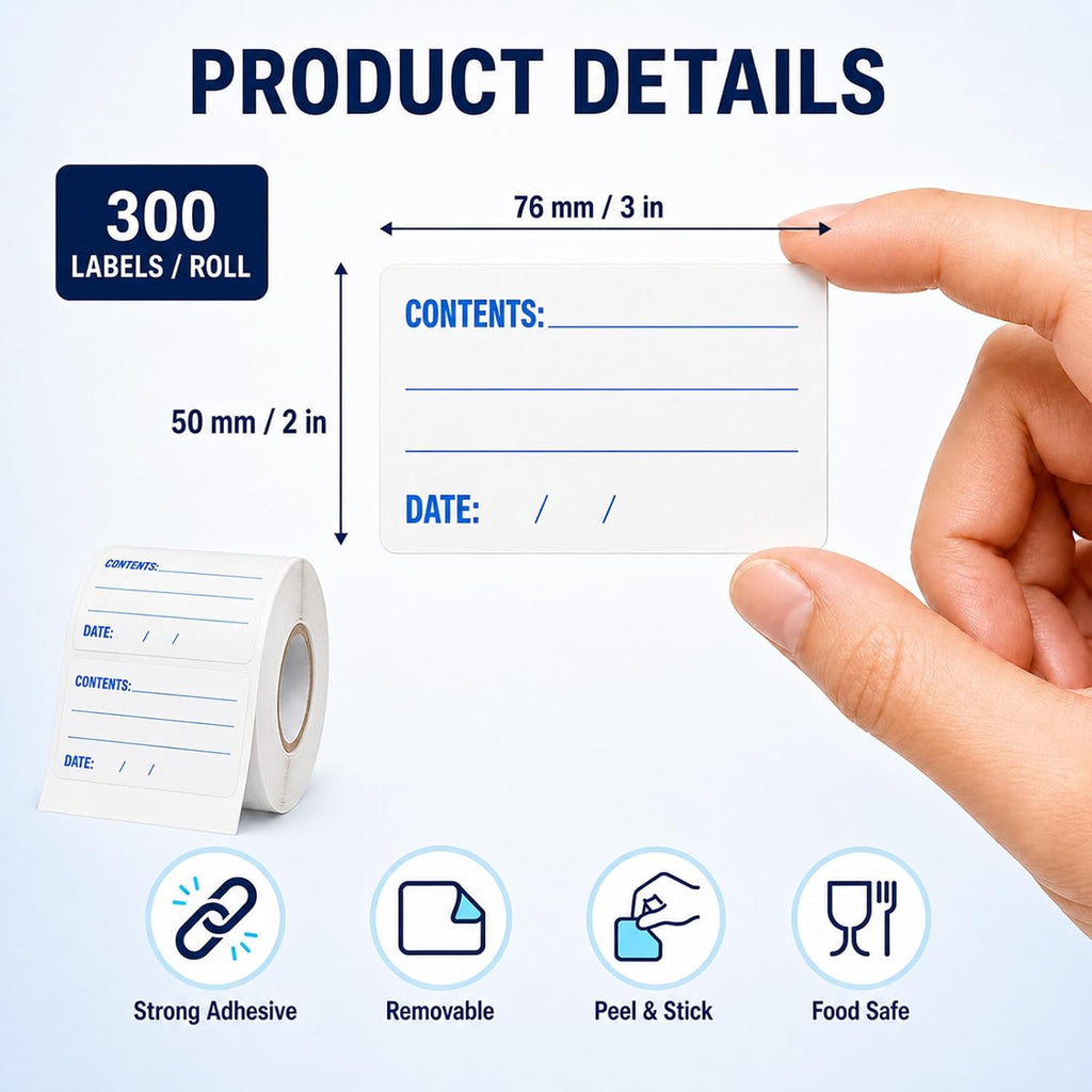Dissolvable Food Labels 2"x3" Stickers for Canning Jars 300 Pcs