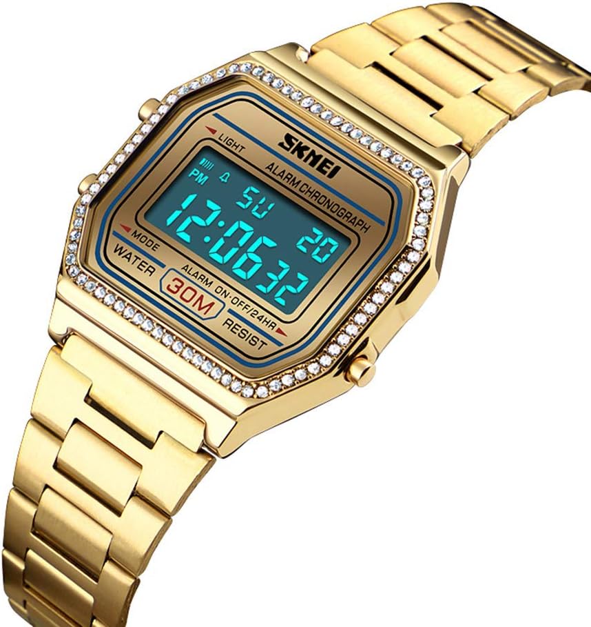 Luxury Women Watches Full Steel Electronic LED Digital Fashion Ultra Thin Square Ladies Wrist Watches …