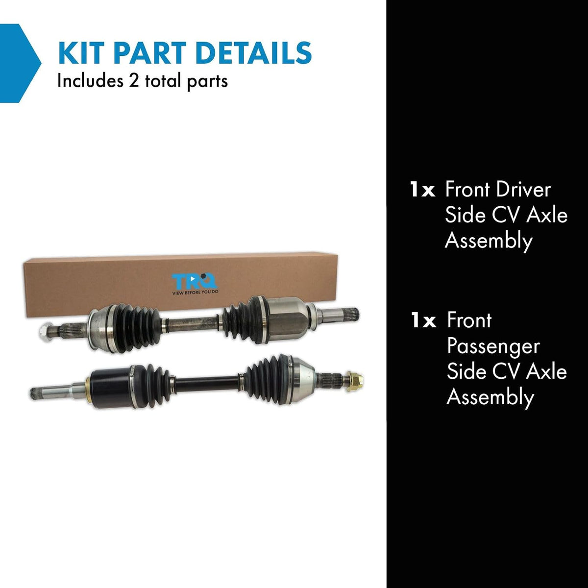 TRQ Front Driver & Passenger Side CV Axle Assembly Set