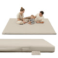 Vegan Leather Baby Play Mat, 79x71 Thick Cushioned Waterproof Playpen Mat, Stylish Removable Cover Floor Mat for