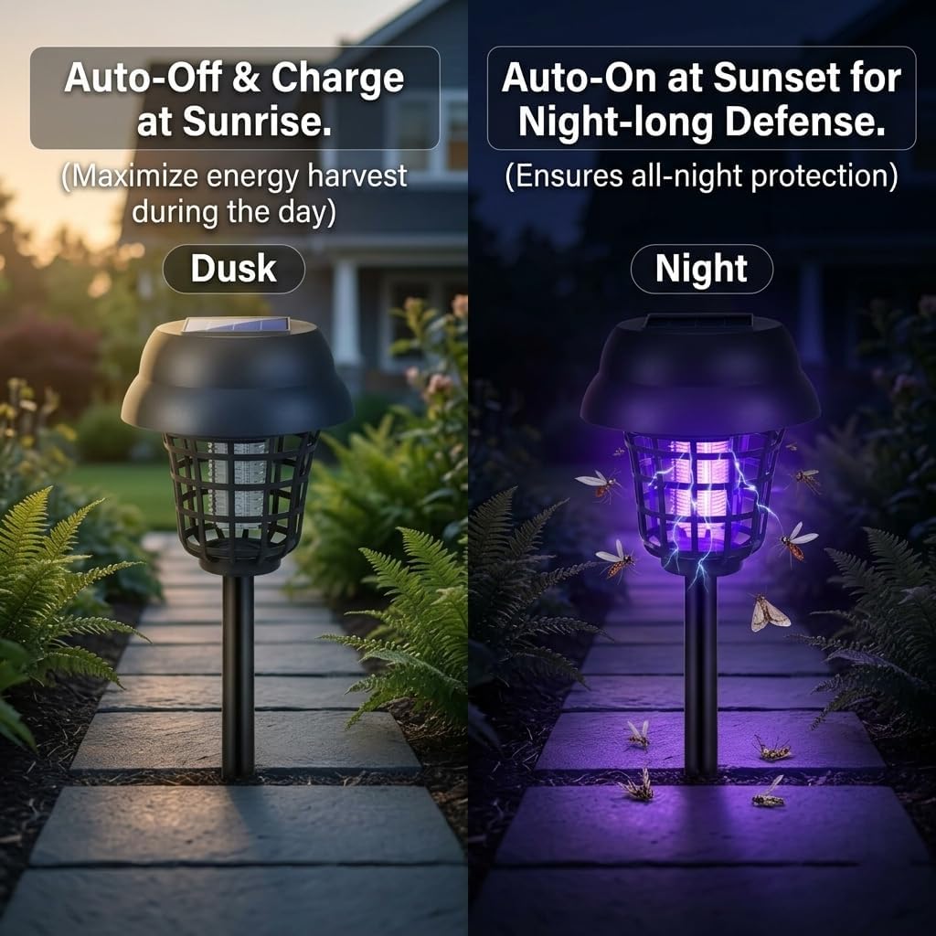 2026 Mosquito Repellent Outdoor Patio,4Pack Solar Bug Zapper Outdoor Mosquito Zapper for Small Flying Insect