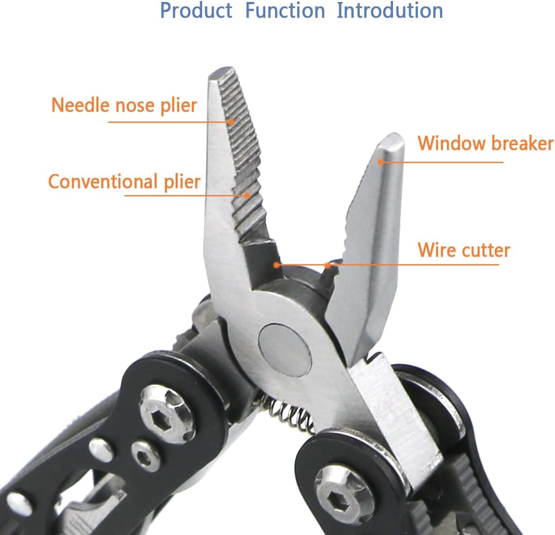 Small Multitool Pliers,Outdoor Pocket Black Multitools Mini Pliers | Best Gifts for Mens, Boys, Birthdays, Christmas