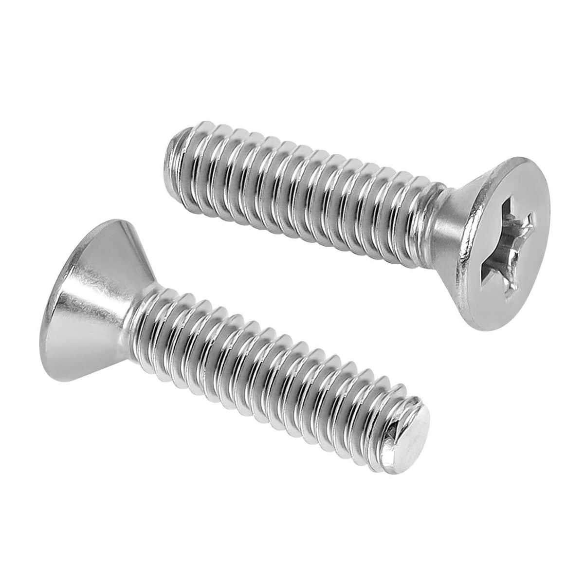 #6-32 x 1 Countersunk Flat Head Machine Screws, Full Thread, 304 Stainless Steel, 100 PCS