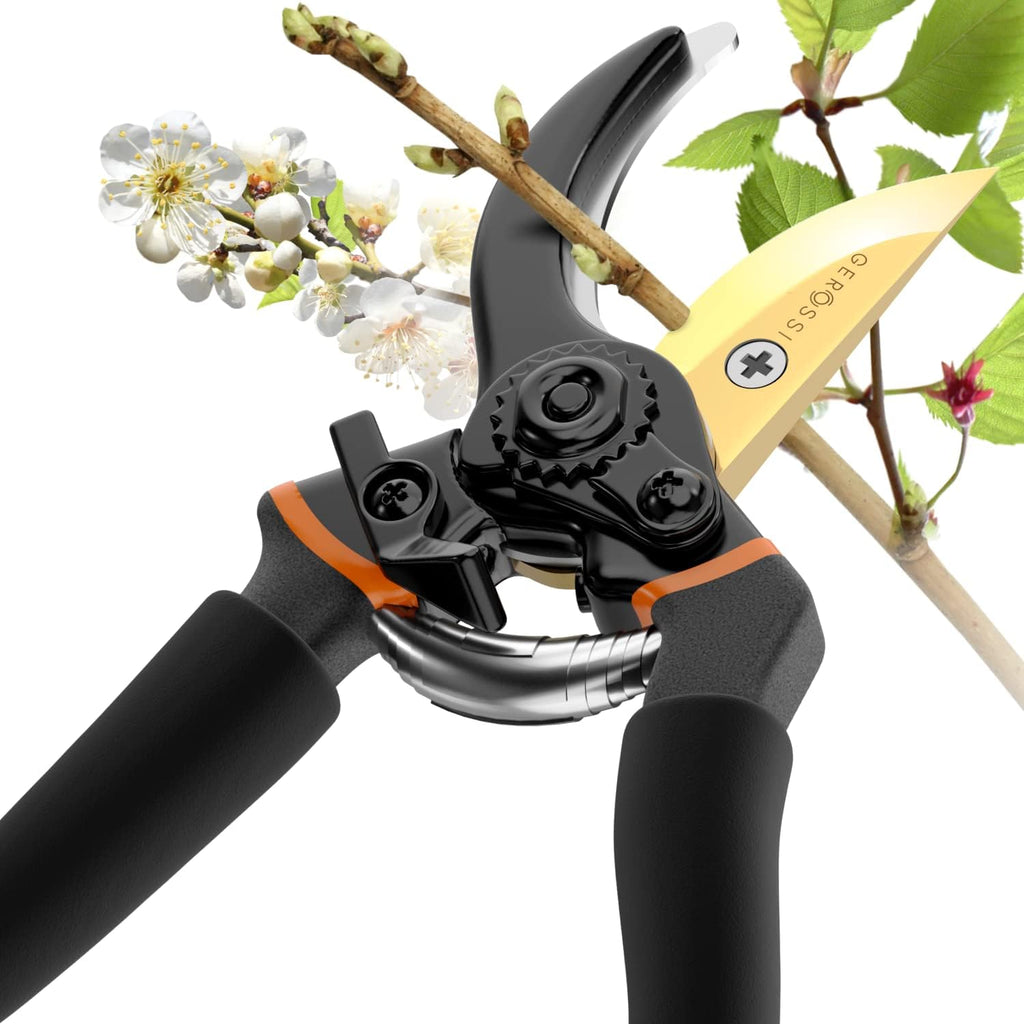 Premium Bypass Pruning Shears for your Garden - Heavy-Duty, Ultra Sharp Pruners w/Soft Cushion Grip Handle Made with
