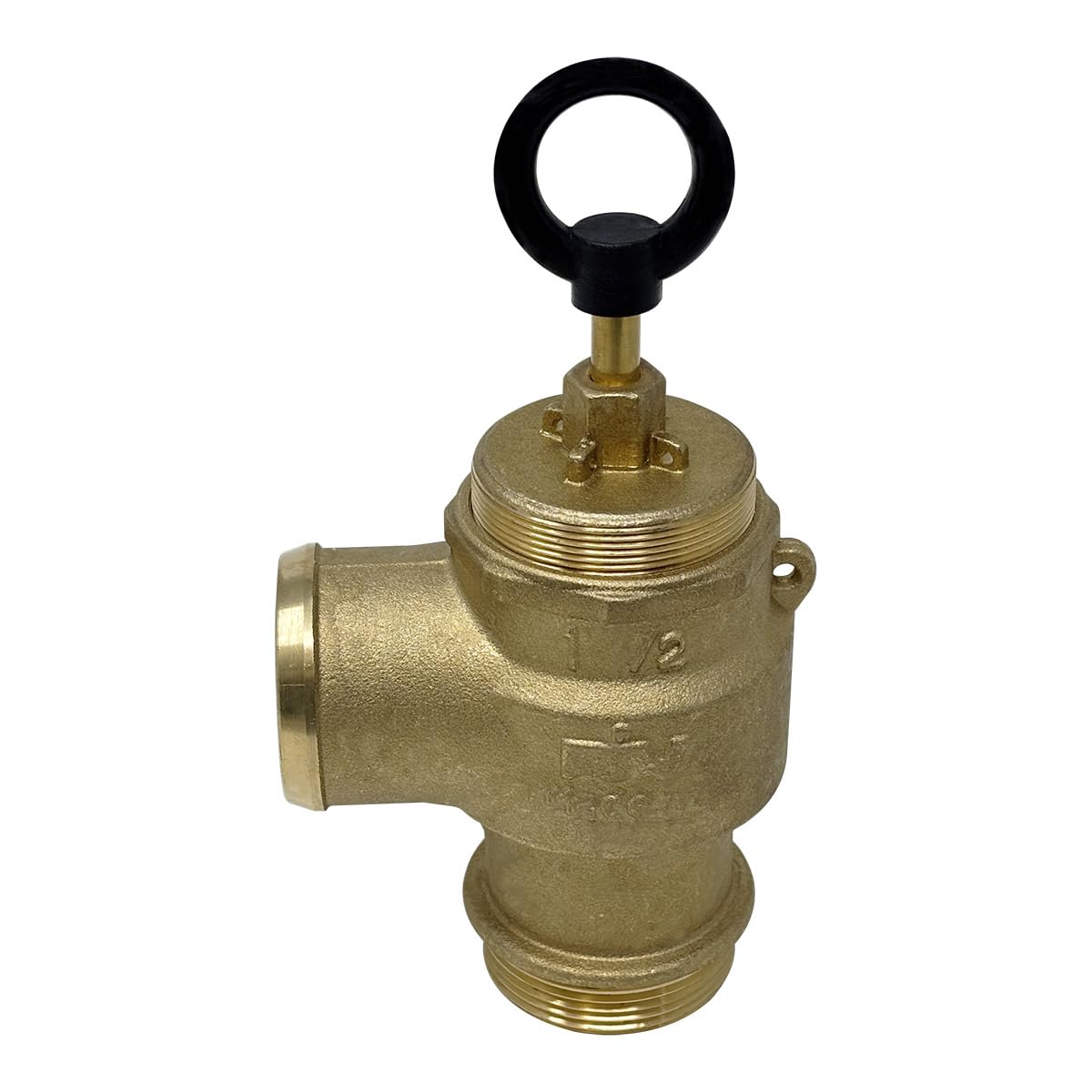 Brass Pressure Relief Valve, 230 CFM, 1-1/2" Diameter, Fully Adjustable, Non-Code (1049-0000 RIV)
