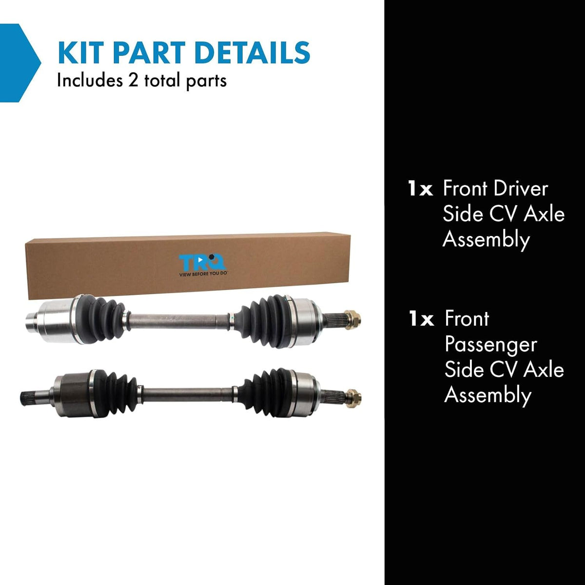 TRQ Front Driver and Passenger Side CV Axle Assembly Set 2 Piece