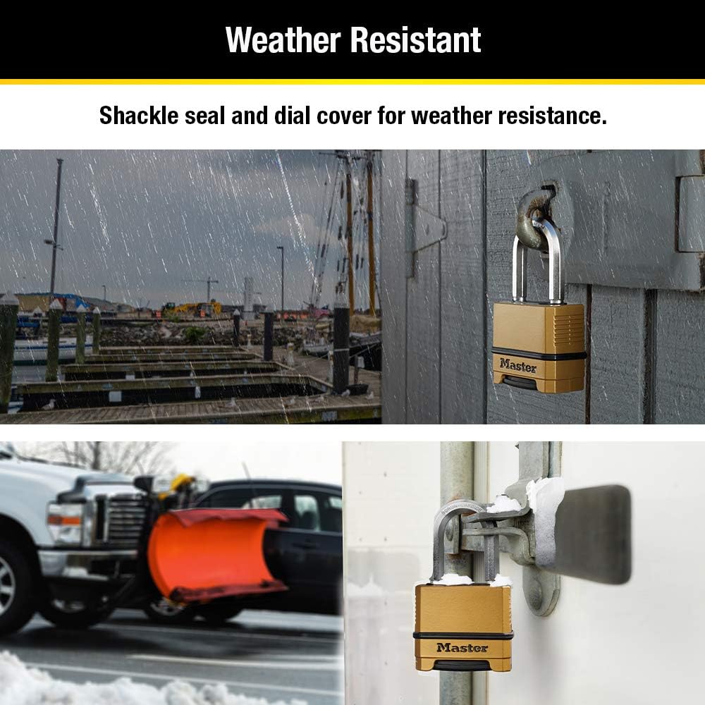 Combination Padlock Heavy Duty Outdoor Lock 2-Pack M175LFEC2 | Maximum Security Set Your Own 4-Digit Combination Lock