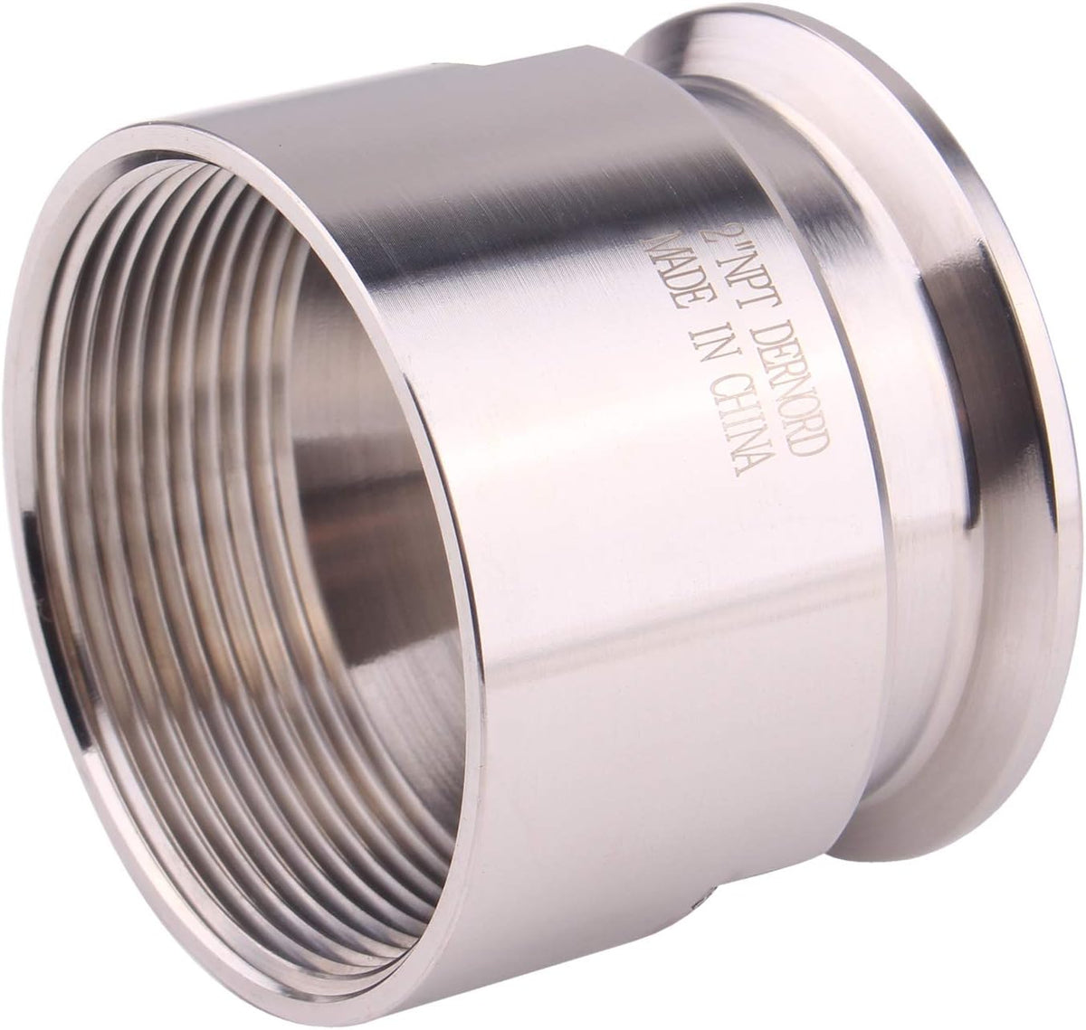 DERNORD 2'' Tri clamp Adapter to 2 inch FNPT Thread Ferrule Sanitary Pipe Fitting