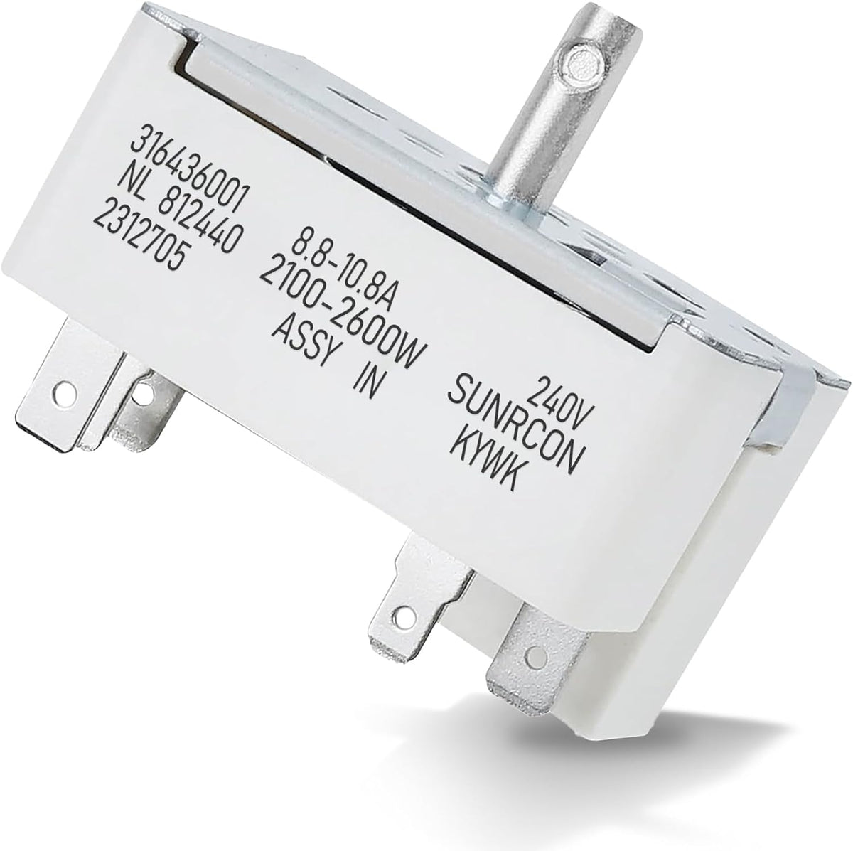 316436001 Surface Burner Control Switch, Fits for Frigidaire, for Kenmore