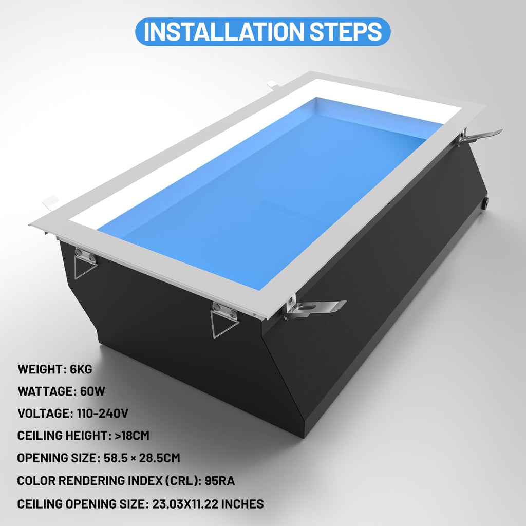 2x1 Ft Artificial Skylight Ceiling Light, Dimmable