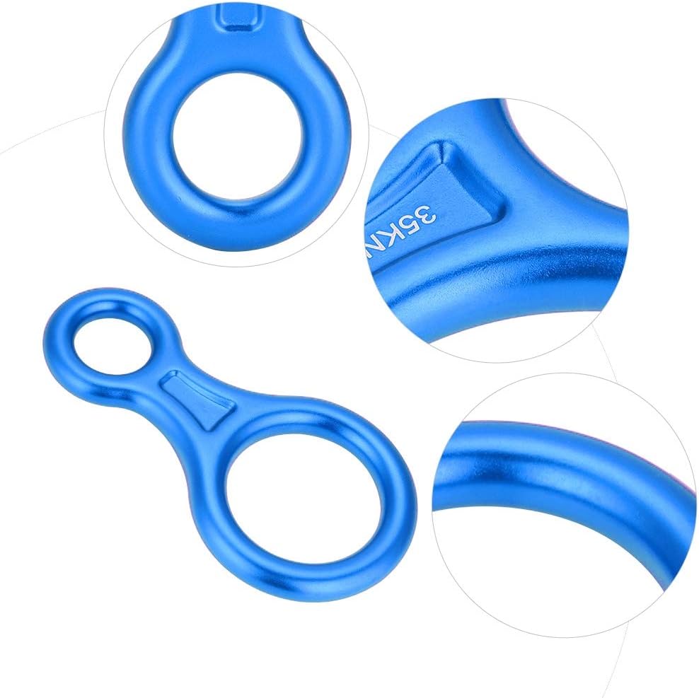 35KN Figure 8 Word Rope Descender,Rappel Ring Rock Climbing Rescue Gear for Climbing Belaying and Rappelling Device