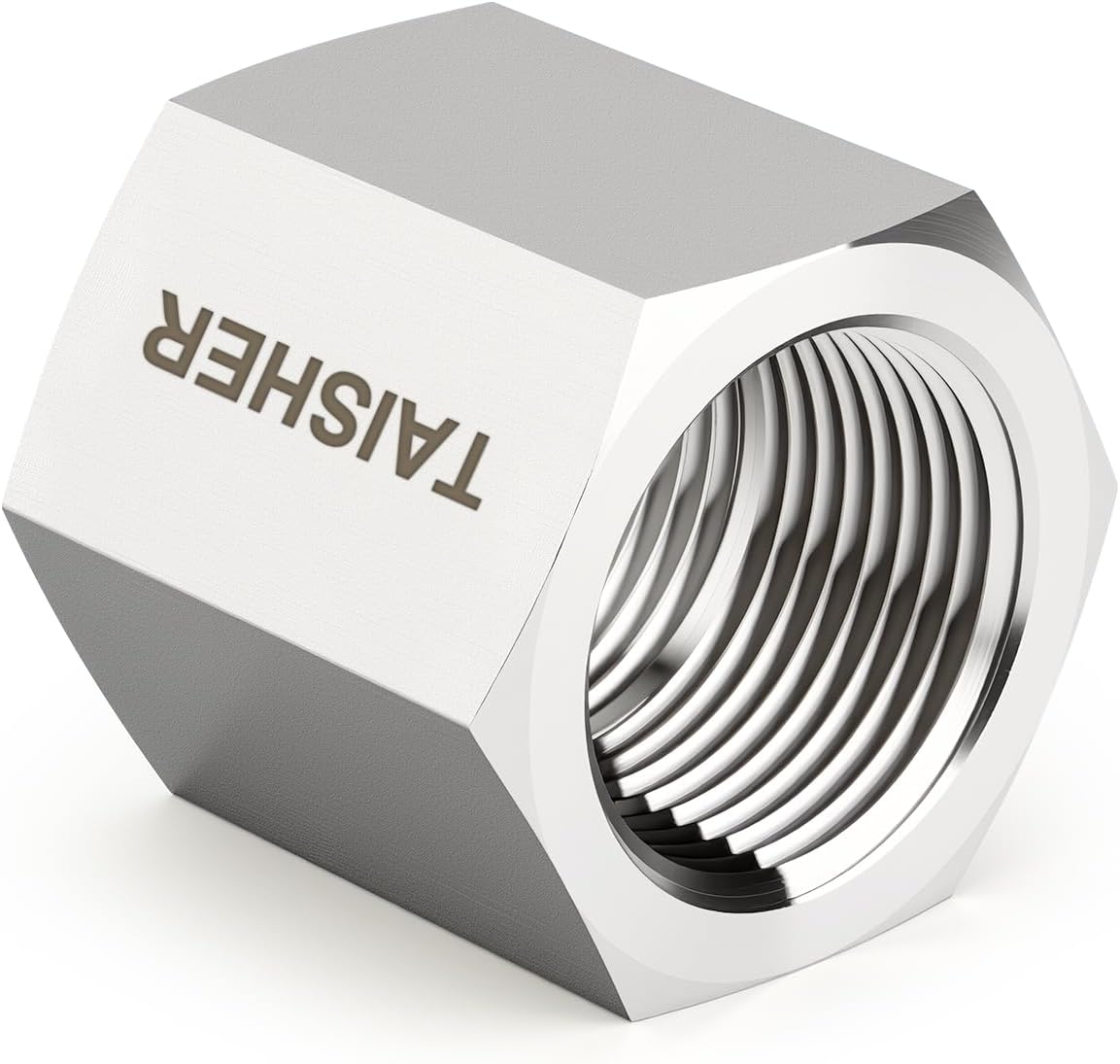 TAISHER 2PCS Forging of 316L SS Hex Coupling, 1/2" NPT Female Pipe Fitting