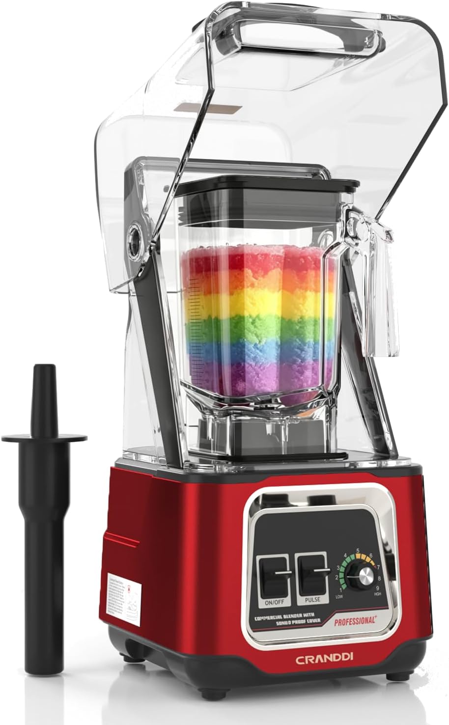 Commercial Blender, 2200W Countertop Blenders with Removable Shield, Quiet Smoothie Blender for Shakes and Ice