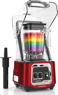 Commercial Blender, 2200W Countertop Blenders with Removable Shield, Quiet Smoothie Blender for Shakes and Ice