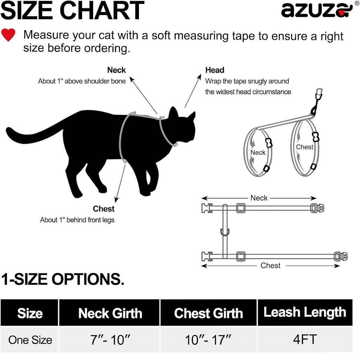 Cat Harness and Leash Set, Escape Proof for Safe Walking, Blue Plaid