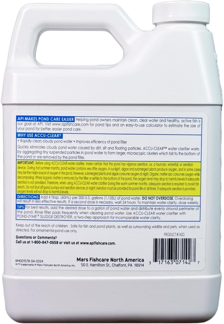 Pond ACCU-Clear (32 fl oz) Water Clarifier - Improves Filter Efficiency