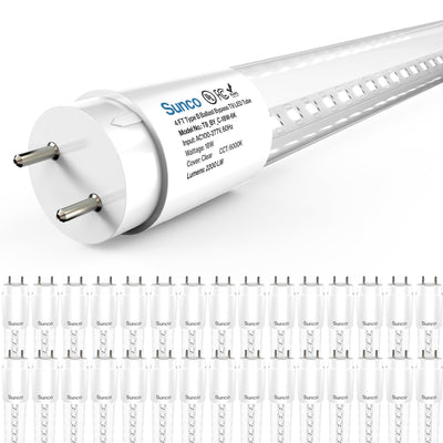 Sunco 30 Pack 4 Foot T8 LED Tube Light Bulbs, 18W, 6000K, Ballast Bypass