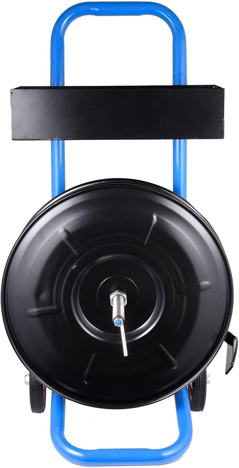 Heavy Duty Strapping Cart Dispenser for 15.7" PET & 7.9" PP/Fibre Coils, Movable Banding Machine with Brake System &