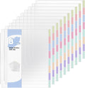 10 Sets 80Pcs Clear Sheet Protector Sleeves, Plastic 3 Ring Binder Dividers | 8.5 x 11 Inch Binder Sleeves with 8 Tab