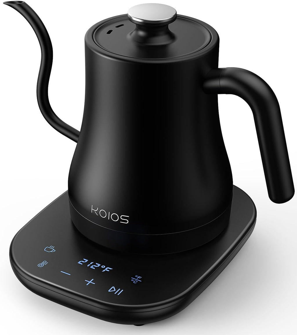 Gooseneck Electric Kettle, ±1℉ Temp Control, Mute Mode, 4H Keep Warm | 0.8L Pour Over Kettle, 1200W Fast Heating