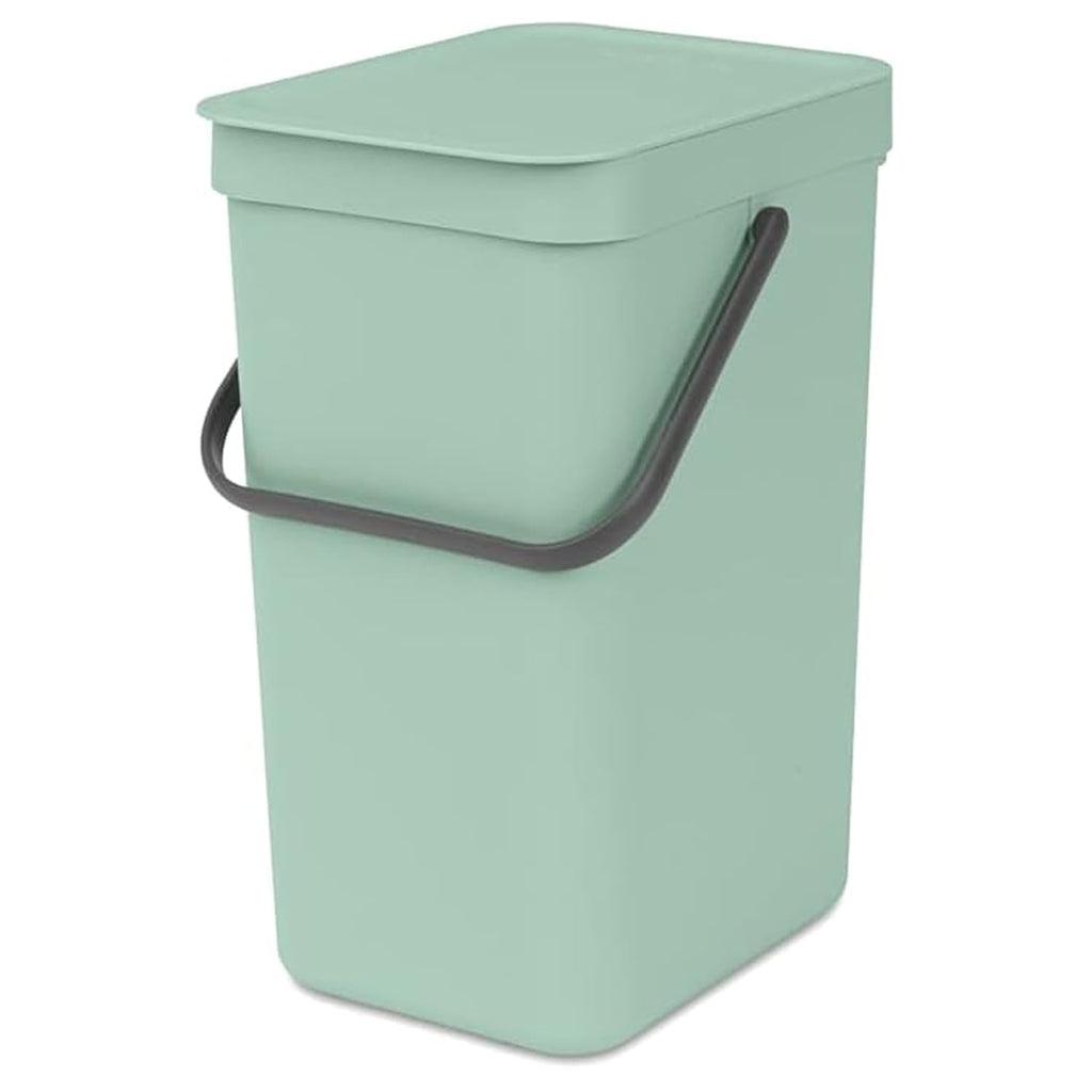 Sort & Go Kitchen Recycling Bin | S / 3.2 Gal / 12L | Jade Green | Removable Stay-Open Lid, Carry Handle | Trash Can