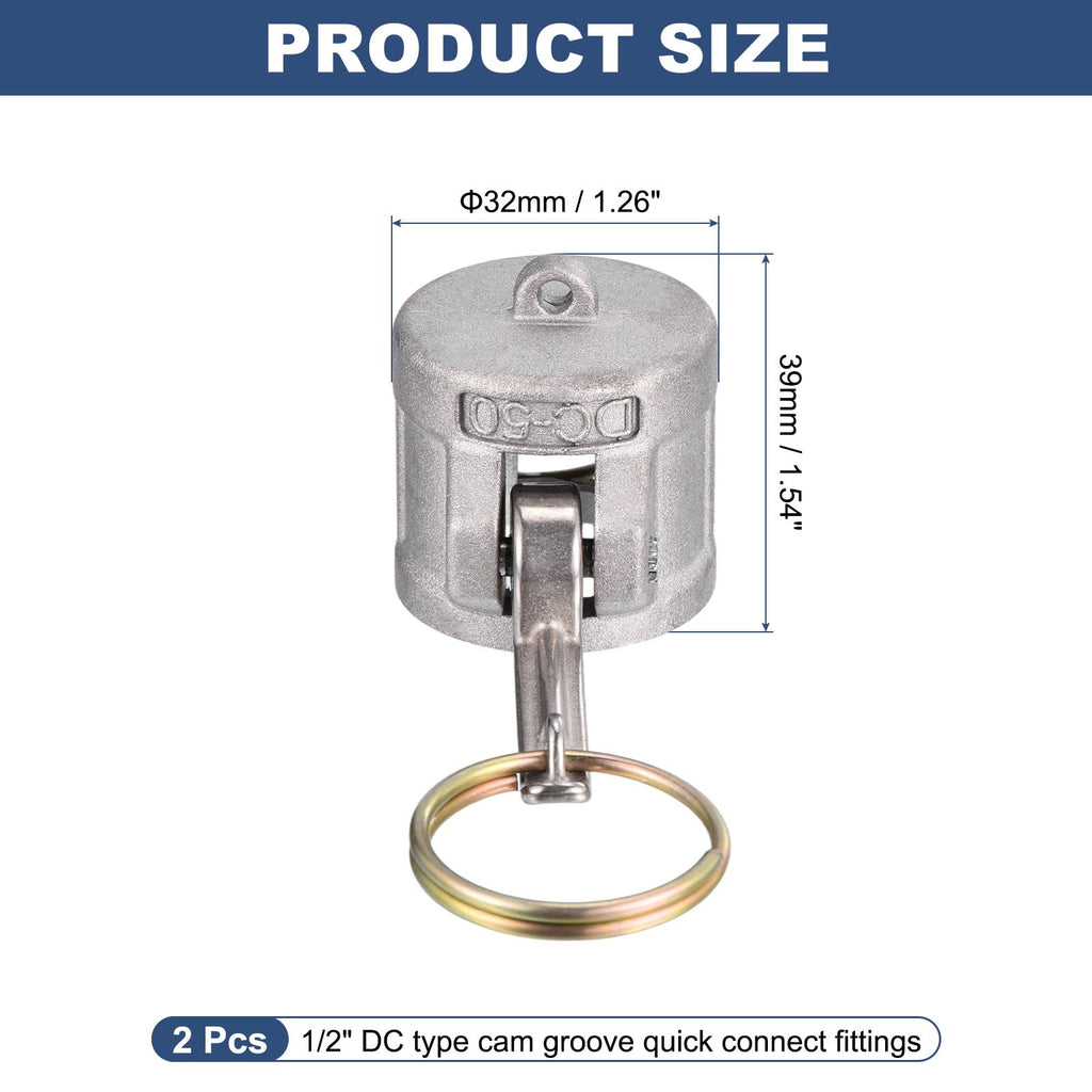 Kozelo 2 Pcs Aluminum Type DC 1/2" NPT Female Cam Lock Hose Fitting