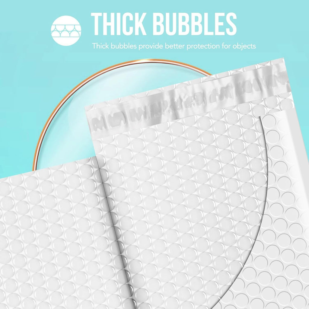 Bubble Mailers 12x15" White Padded Envelopes 25 Pack Self-Seal | Large Bubble Envlopes Strong Adhesion Padded Mailers