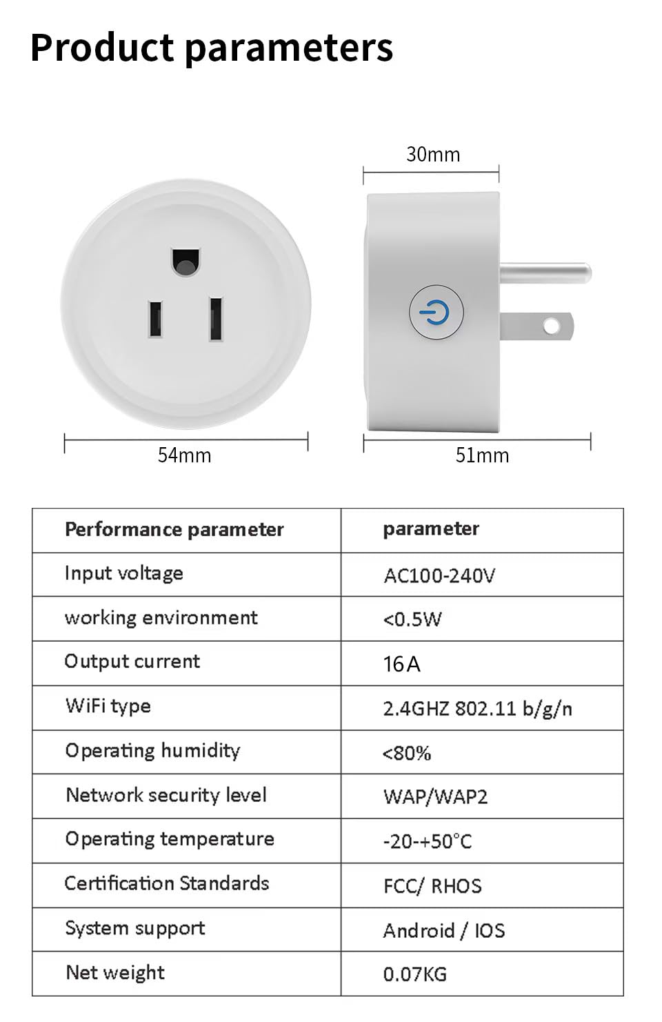 Smart Plug, WiFi Outlet Compatible with Alexa & Google Assistant, Outlet 16A/2200W Max, Home Automation, APP Remote